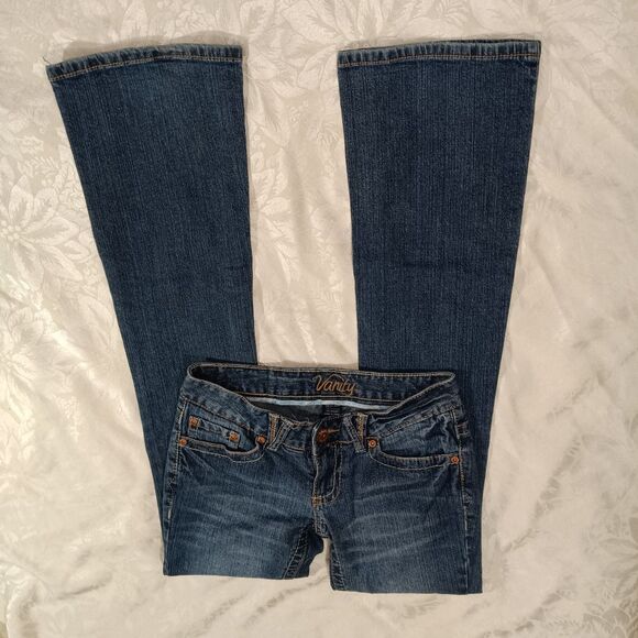 Vanity Kennedy Jeans Womens 26W/33L Lowrise Stretchy Bootcut Flare Y2K - Picture 2 of 12